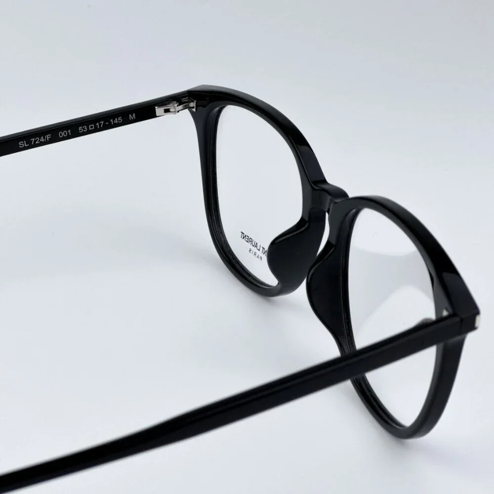 Saint Laurent SL724/F 001 BRAND NEW Eyeglasses Black Oval Women